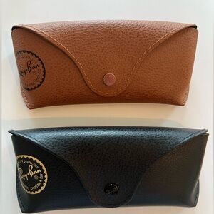 EUC Two  RAY-BAN Sunglasses Cases.  One brown one black.